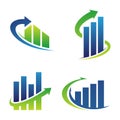 Set grow up vector symbol for business finance or real estate with arrow