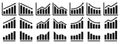 Set of growing graph icons. Profit growing vector, chart increase profit. Graph with arrow. Vector illustration Royalty Free Stock Photo