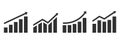 Set of growing graph icons. Profit growing vector, chart increase profit. Graph with arrow. Vector illustration Royalty Free Stock Photo