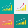 Set of growth graphs with stacks of dollar coins