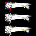 Set grunge banners with blots and baseball balls Royalty Free Stock Photo