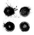 Set of grunge black circles