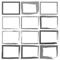 Set Grunge Black Frames on a white background