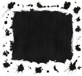 Set of grunge black ink brush strokes. Royalty Free Stock Photo