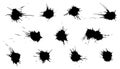 Set of grunge blots. Paint black splash. Vector illustration