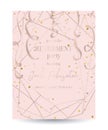 Set of grunge brush strokes with gold rose foil texture. Collection of goldRetirement party invitation.