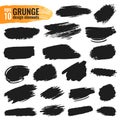 Set of grunge brush strokes. ink splash banners. Royalty Free Stock Photo