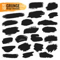 Set of grunge brush strokes. ink splash banners. Royalty Free Stock Photo