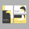 Set of grunge business cards with geometric shapes and hand draw