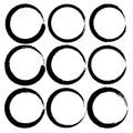 Set of grunge circles, Grunge round shapes. Royalty Free Stock Photo