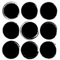 Set of grunge circles, Grunge round shapes. Royalty Free Stock Photo