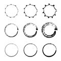Set of grunge circles. Sketch hand drawn. Simple hand drawn circle. Royalty Free Stock Photo
