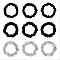 Set of grunge circles. Vector grunge round shapes. Doodle circles for design elements. Royalty Free Stock Photo