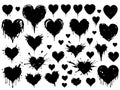 set of grunge hearts