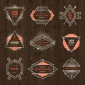 Set of grunge hipster signs and emblems