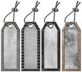 Set of Grunge Metal Tags - 4 items Royalty Free Stock Photo