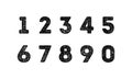 Set of grunge numbers.Vector distressed numbers vector eps. Royalty Free Stock Photo