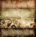 Set of grunge old paper banners Royalty Free Stock Photo