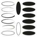 Set of grunge oval frames. Vector illustration. EPS 10.