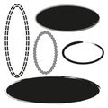 Set of grunge oval frames. Vector illustration. EPS 10.