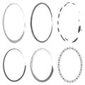 Set of grunge oval frames. Vector illustration. EPS 10.