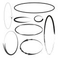 Set of grunge oval frames. Vector illustration. EPS 10.