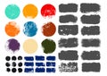Set of grunge post stamps, circles and rectangles. Blank shapes. Banners, insignias, logos, icons, labels and badges collection. Royalty Free Stock Photo
