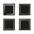 Set of grunge square frames. Textured borders collection. Vector illustration. EPS 10. Royalty Free Stock Photo