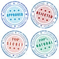 Set of grunge stamp prints Royalty Free Stock Photo