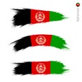 Set of 3 grunge textured flag of Afghanistan Royalty Free Stock Photo