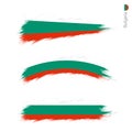 Set of 3 grunge textured flag of Bulgaria