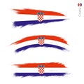 Set of 3 grunge textured flag of Croatia