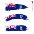 Set of 3 grunge textured flag of Falkland Islands