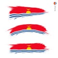 Set of 3 grunge textured flag of Kiribati