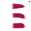 Set of 3 grunge textured flag of Qatar