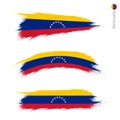 Set of 3 grunge textured flag of Venezuela