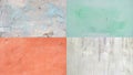 Set of grunge textures of a painted old concrete wall