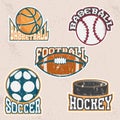 Set of grunge vintage vector sport labels