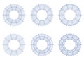 Set of guilloche rosettes PNG format.