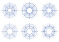 Set of guilloche rosettes PNG format. Royalty Free Stock Photo