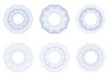 Set of guilloche rosettes PNG format.