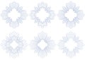 Set of guilloche rosettes PNG format.