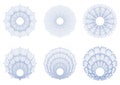 Set of guilloche rosettes PNG format.