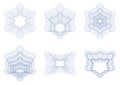 Set of guilloche rosettes PNG format. Royalty Free Stock Photo