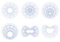 Set of guilloche rosettes PNG format.