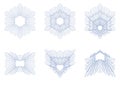 Set of guilloche rosettes PNG format.