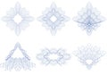 Set of guilloche rosettes PNG format.