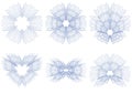 Set of guilloche rosettes PNG format.