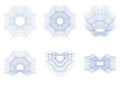 Set of guilloche rosettes PNG format.