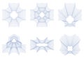 Set of guilloche rosettes PNG format.